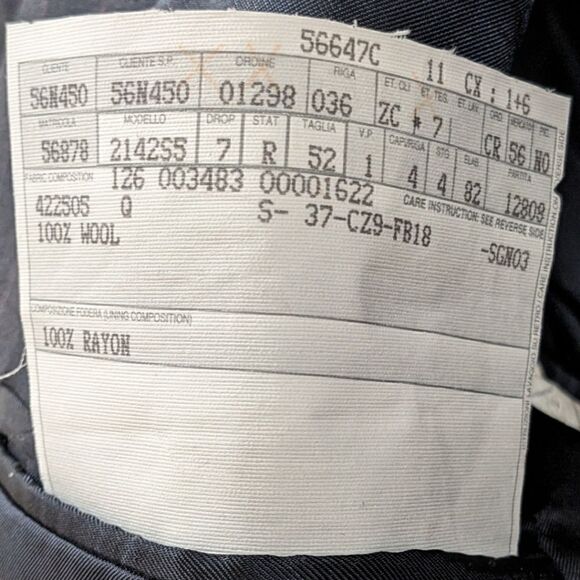 Ermenegildo Zegna x Neiman Marcus Black Wool Striped Three Button Blazer Sz 42US - Picture 10 of 10